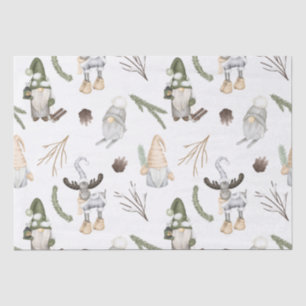 Nordic Christmas Holiday Festive Gnomes and Moose Tissue Paper