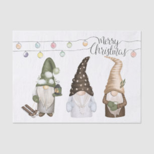 Nordic Christmas Holiday Festive Gnomes Tissue Paper