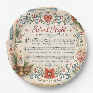 Nordic Christmas Music Paper Plate