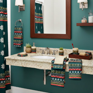 Nordic christmas pattern bath towel set