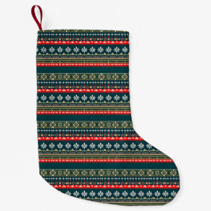 Nordic christmas pattern small christmas stocking