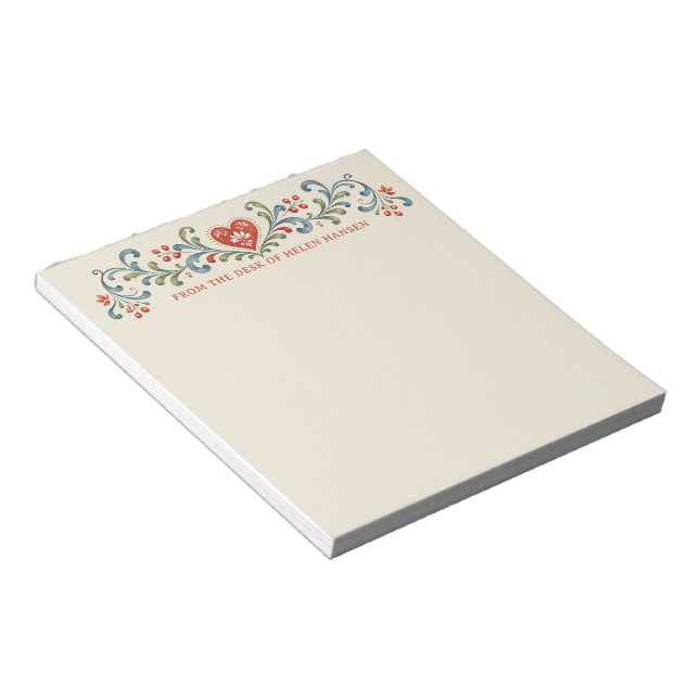 Nordic Christmas Rosemaling  Notepad (Angled)