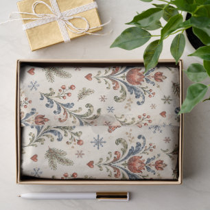 Nordic Christmas Rosemaling Tissue Paper