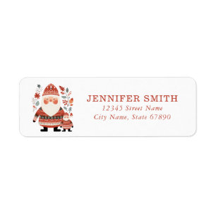 Nordic Christmas Santa Claus Return Address Labels