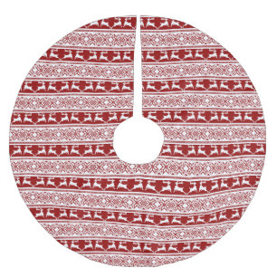 Nordic Christmas Scandinavian Reindeer Brushed Polyester Tree Skirt