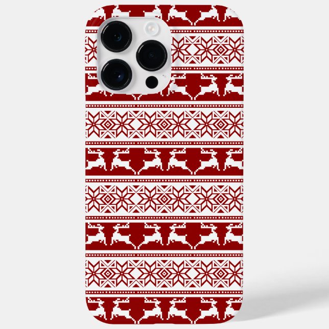 Nordic Christmas Scandinavian Reindeer Case-Mate iPhone Case (Back)