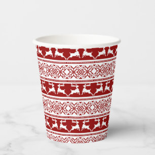 Nordic Christmas Scandinavian Reindeer Paper Cups