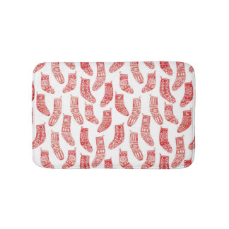 Nordic Christmas Stocking Bath Mat