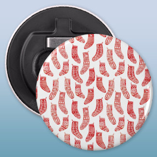 Nordic Christmas Stocking Pattern Bottle Opener