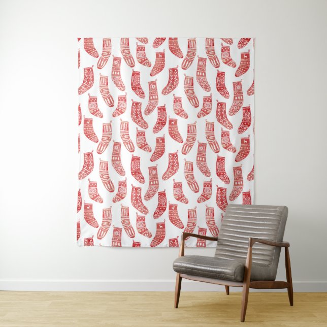Nordic Christmas Stocking Tapestry (In Situ)