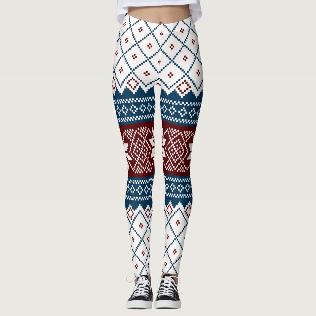 Nordic Christmas Sweater Leggings (Front)