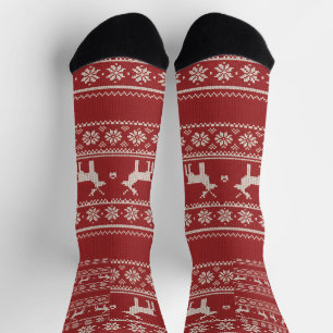 Nordic Christmas Sweater Pattern Stocking Socks