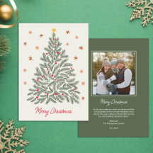Nordic Christmas Tree Family Photo Holiday Card