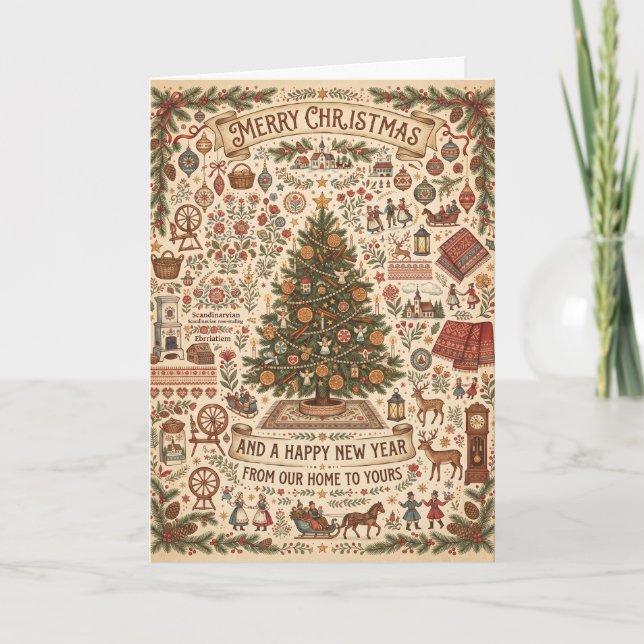 Nordic Christmas Tree Greeting Card (Front)