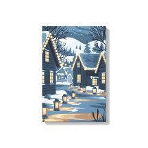 Nordic Christmas Village Art Scandinavian Winter