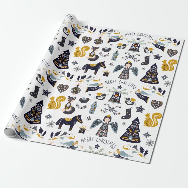 Nordic Christmas Wrapping Paper (Unrolled)
