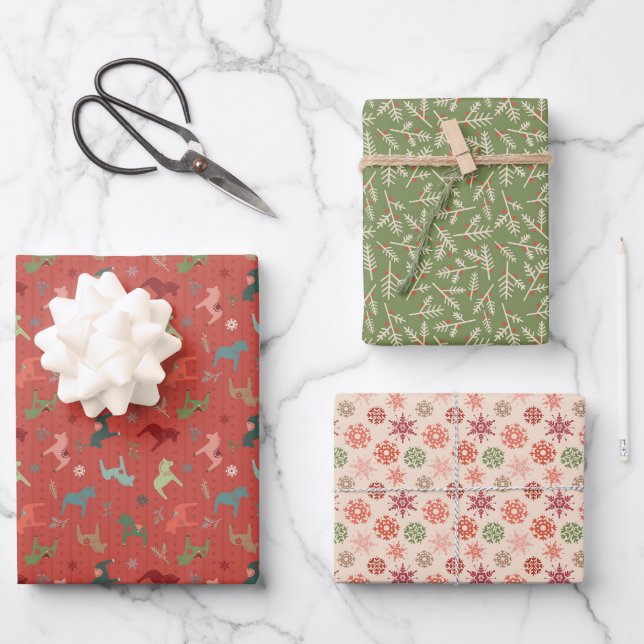 Nordic Christmas Wrapping Paper Sheets (Front)