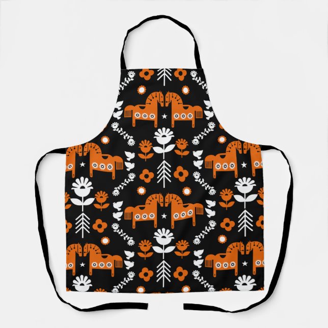 Nordic Data Horse Home Decor  Apron (Front)