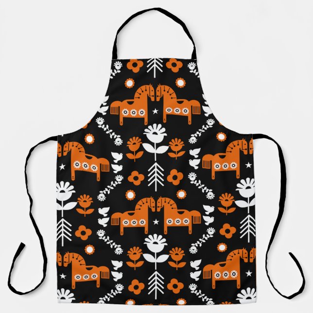 Nordic Data Horse Home Decor  Apron (Front)
