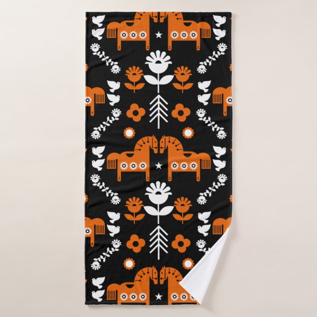 Nordic Data Horse Home Decor  Bath Towel (Bath Towel)