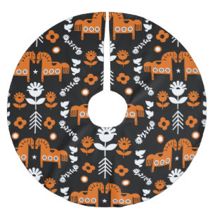 Nordic Data Horse Home Decor  Brushed Polyester Tree Skirt