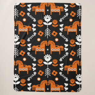 Nordic Data Horse Home Decor Sherpa Blanket