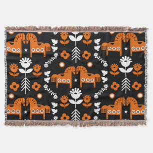Nordic Data Horse Home Decor Throw Blanket