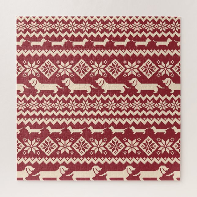 Nordic Dog: Quirky Illustration Pattern. Jigsaw Puzzle (Vertical)