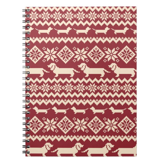 Nordic Dog: Quirky Illustration Pattern. Notebook (Front)