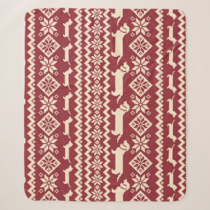 Nordic Dog: Quirky Illustration Pattern. Sherpa Blanket