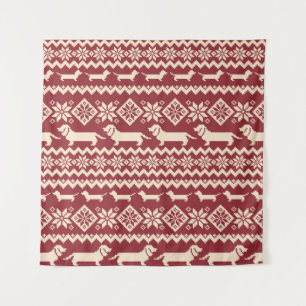 Nordic Dog: Quirky Illustration Pattern. Tapestry