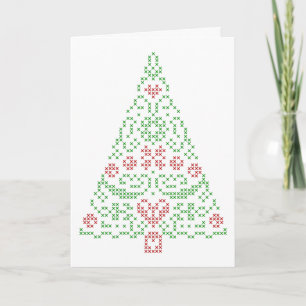 Nordic embroidery Christmas design card customise