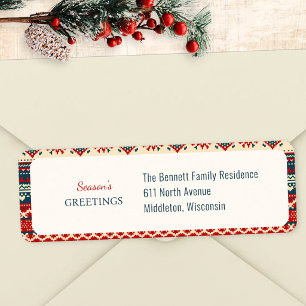 Nordic Fair Isle Holiday Return Address Label