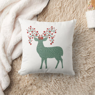 Nordic Festive Fun Folk Art Reindeer Home Decor  Cushion