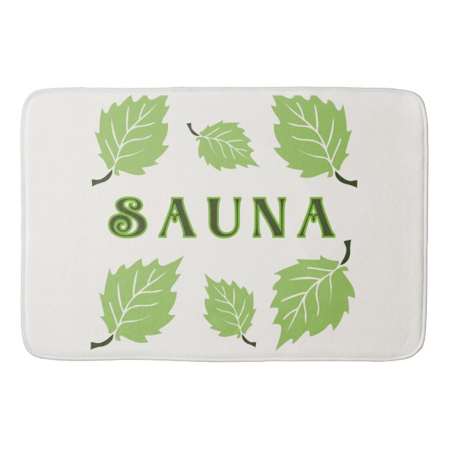 Nordic Finnish Sauna Birch Leaves  Bath Mat (Front)