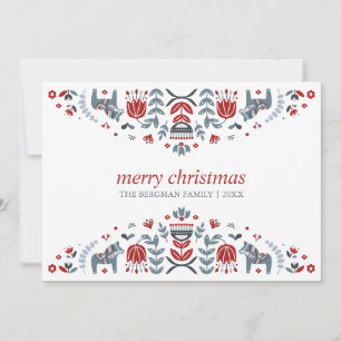 Nordic Folk Art   Christmas Holidays 3 Photo Holiday Card