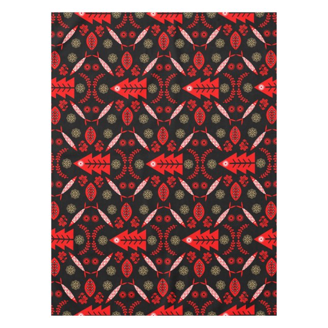 Nordic Folk Art Fish Tablecloth (Front)