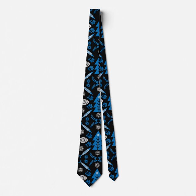 Nordic Folk Art Fish Tie (Front)