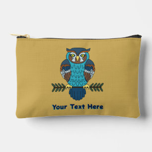 Nordic Folk Art Owl Accessory Pouch