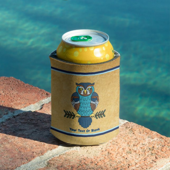 Nordic Folk Art Owl Can Cooler (In Situ Pool)