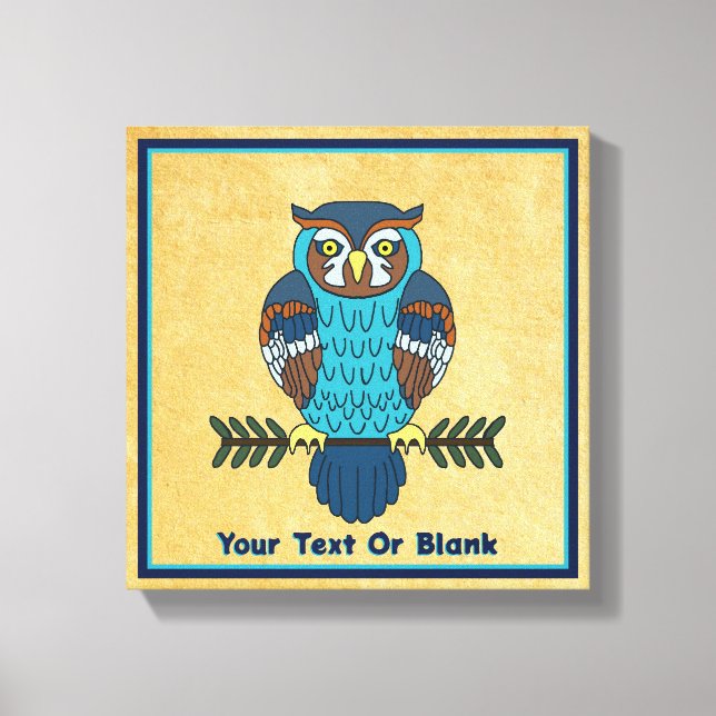 Nordic Folk Art Owl Canvas Print (Front)