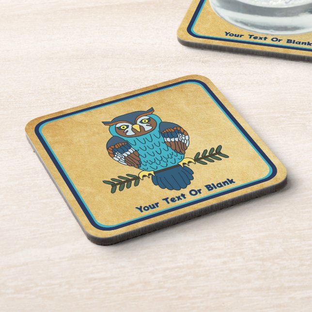 Nordic Folk Art Owl Coaster (Left Side)