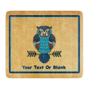Nordic Folk Art Owl Cutting Board