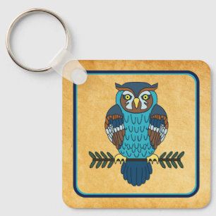 Nordic Folk Art Owl Key Ring