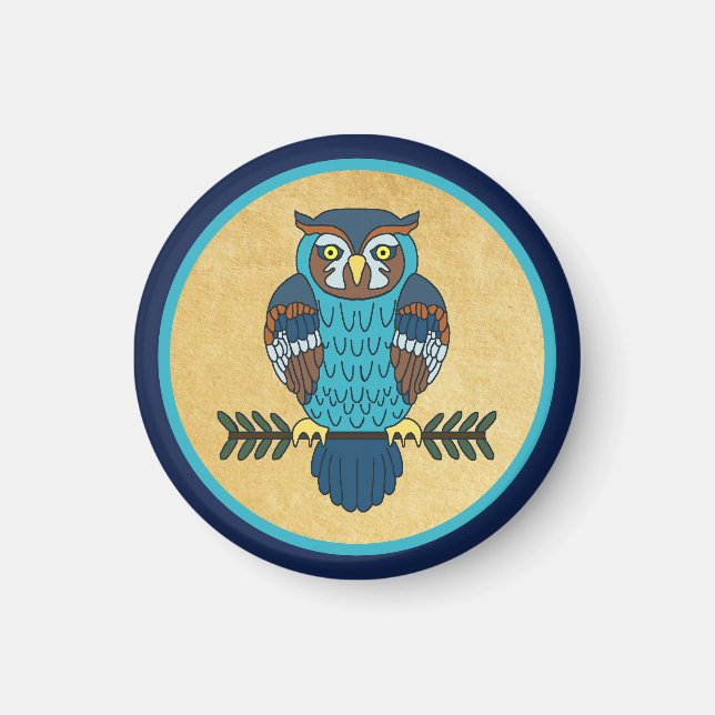 Nordic Folk Art Owl Magnet (Front)