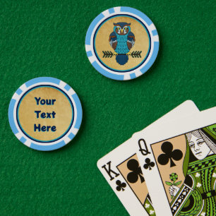 Nordic Folk Art Owl Poker Chips