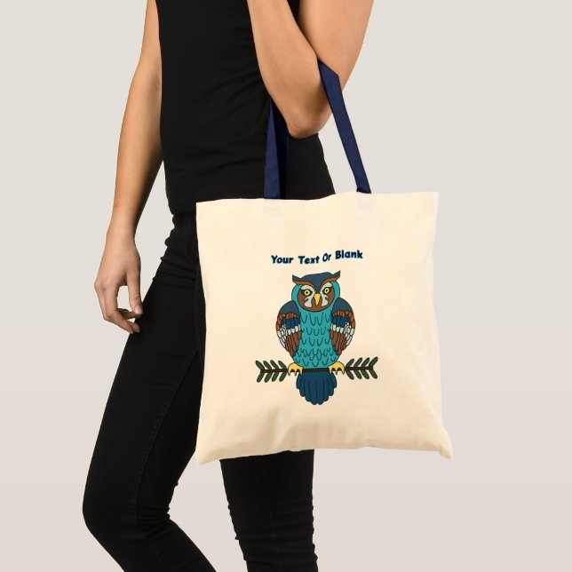 Nordic Folk Art Owl Tote Bag (Front (Product))