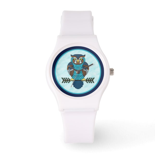 Nordic Folk Art Owl Watch (Front)