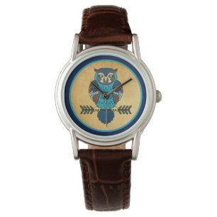 Nordic Folk Art Owl Watch