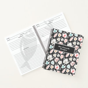 Nordic Folk Art Tableware Personalised Recipe Notebook